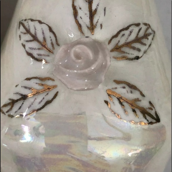 $6 each! Lot 2 Perfume Bottles Stopper porcelain Iridescent Opalescent VINTAGE - Picture 11 of 12